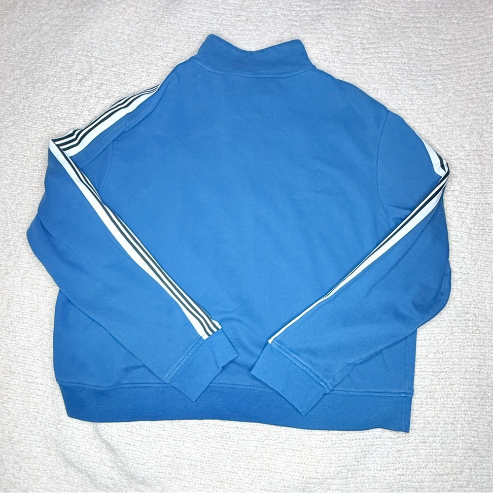 Adidas Blue Cropped Sweater 1/2 Zip sz XL - Picture 2 of 3